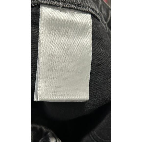 Good American Womens Darted Distressed High Waist Black Straight Jeans 8/29 - Picture 11 of 12